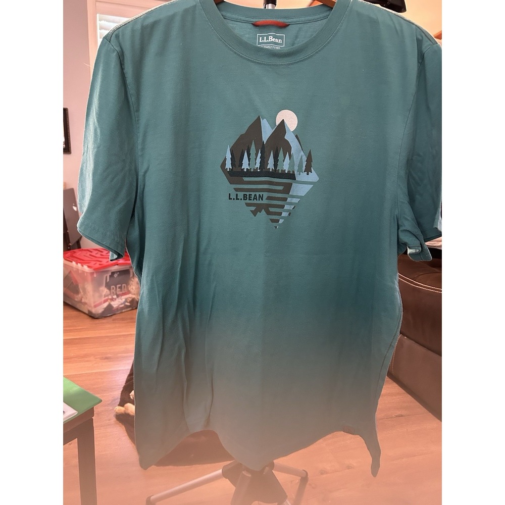ll bean t shirt xl Aqua Green Slightly Fitted